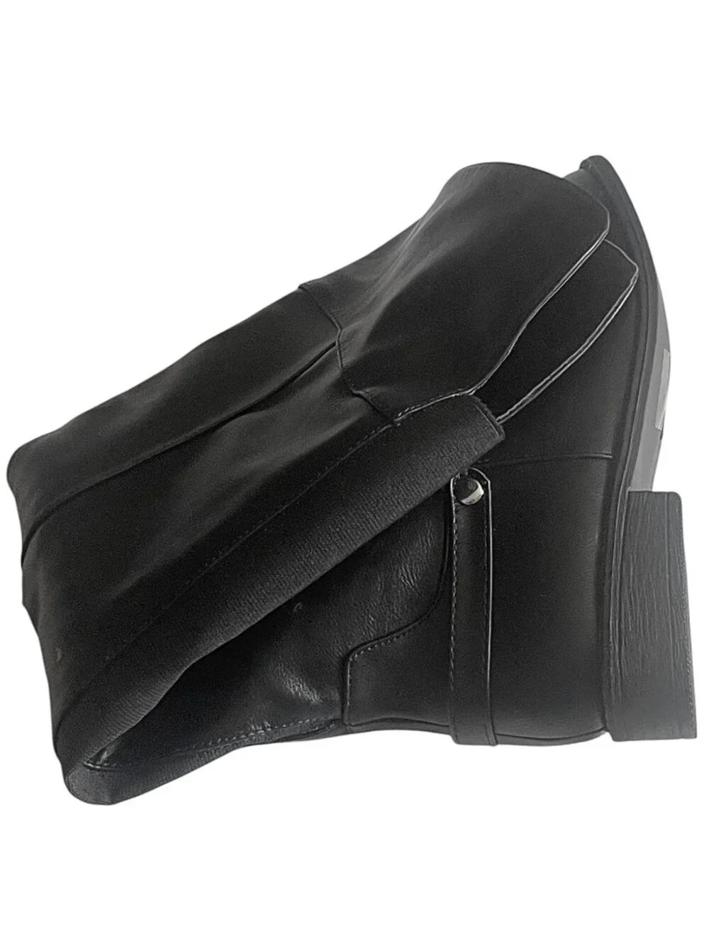 Wild Diva Oksana-85 Convertible Over Knee Back Elastic Panel Black Boots 7.5